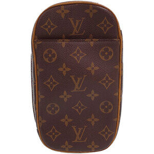 Louis Vuitton Monogram Leather Brown Pochette Ganjou Body Bag